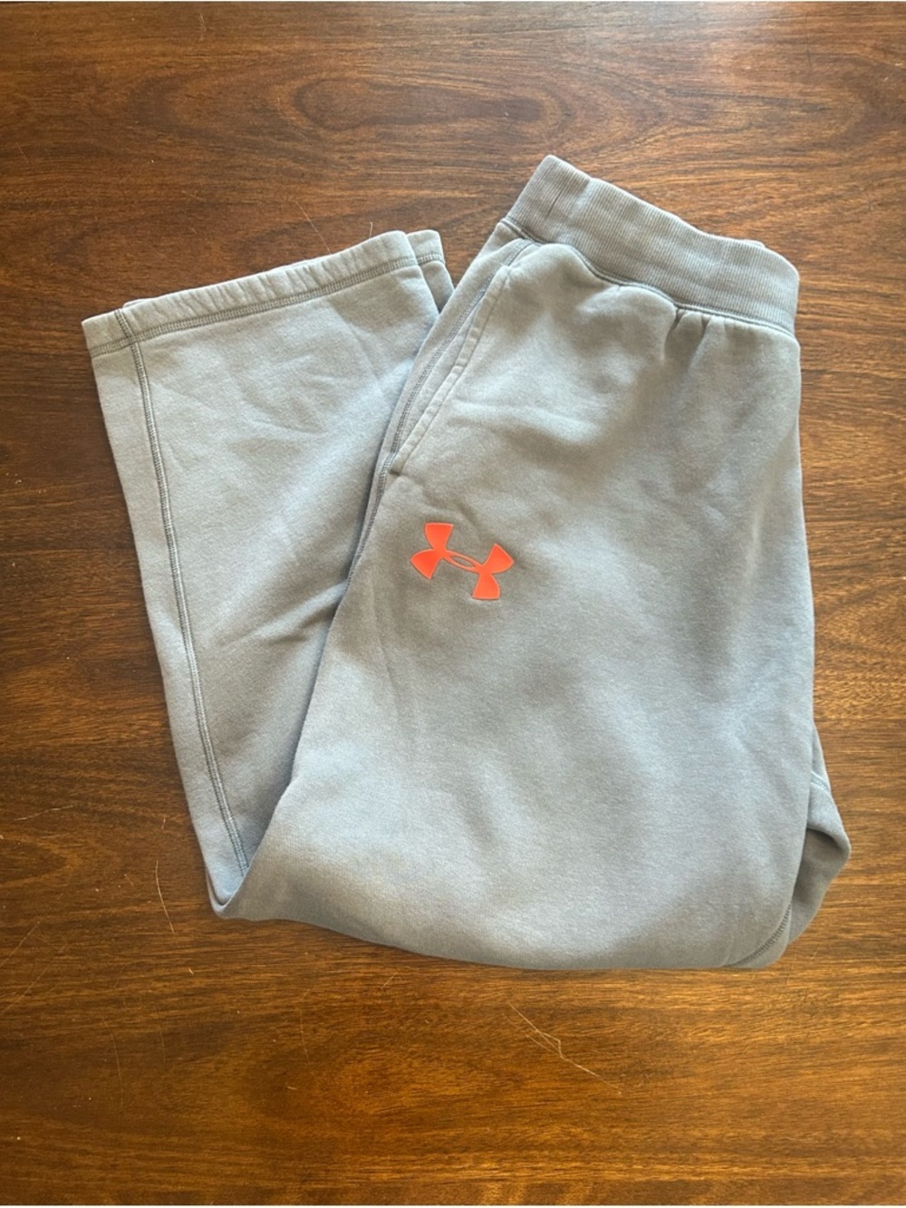 Under Armour Gray Sweatpants with Orange Logo
